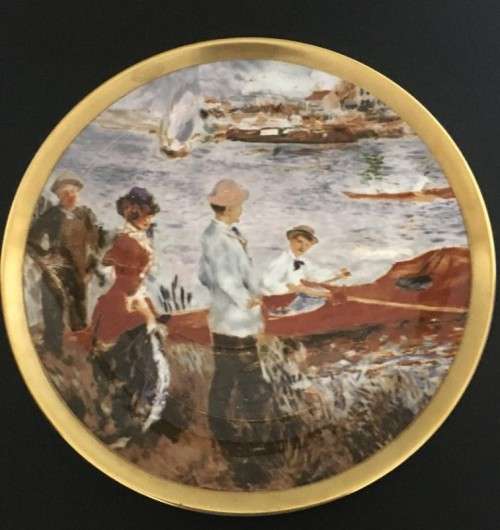 Porcelain Ceramic Crown Staffordshire Display Plate Oarsman At